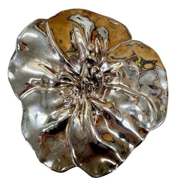 VTG 4" Sterling Silver 925 Puffy flower statement PENDANT/BROOCH Israel 42.7 gr - Picture 1 of 6